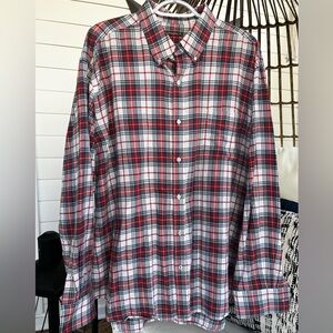 J. McLaughlin Red and White Checkered Mens Button up Shirt XL